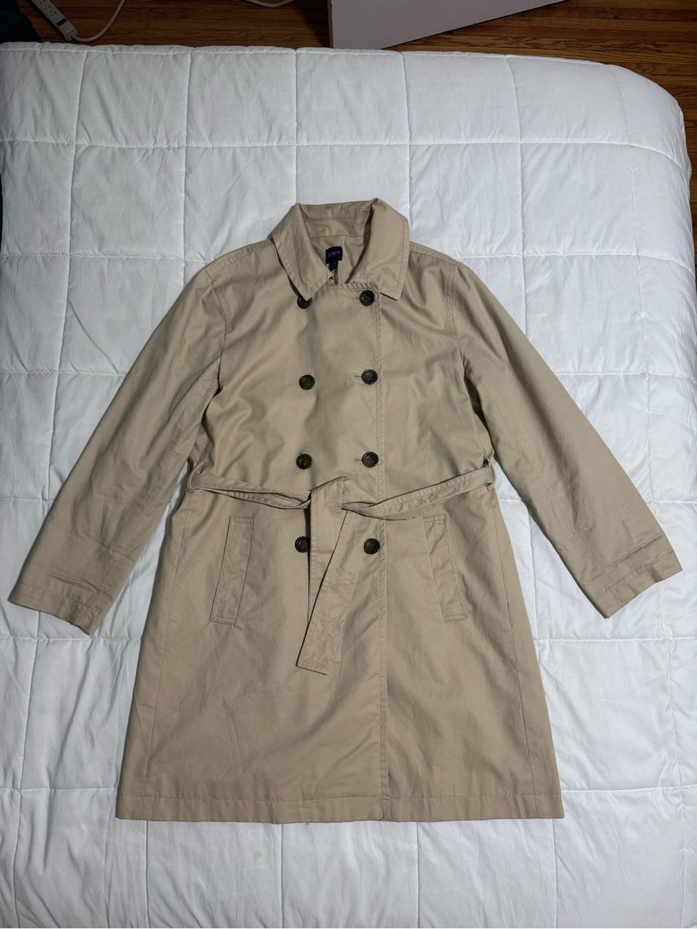 J. Crew Beige Double-Breasted Trench Coat